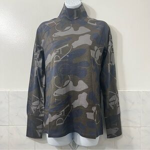 G-Star Raw Camo Turtleneck Long Sleeve Women’s S Organic Cotton Layers Blue Gray